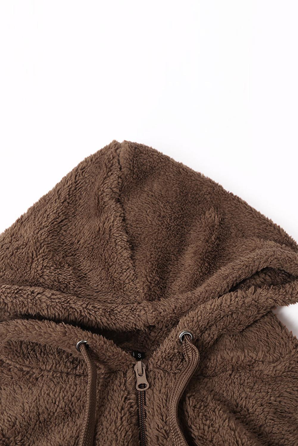 Brown Warm Furry Pullover Hoodie