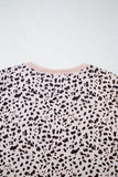 Black Cheetah Print O-neck Short Sleeve T Shirt