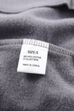 Sweat-shirt gris côtelé à col en V et épaules tombantes 