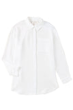 Chemise tunique blanche à manches longues, coupe ample 