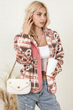 Western Colorblock Snap Buttoned Sherpa Jacket