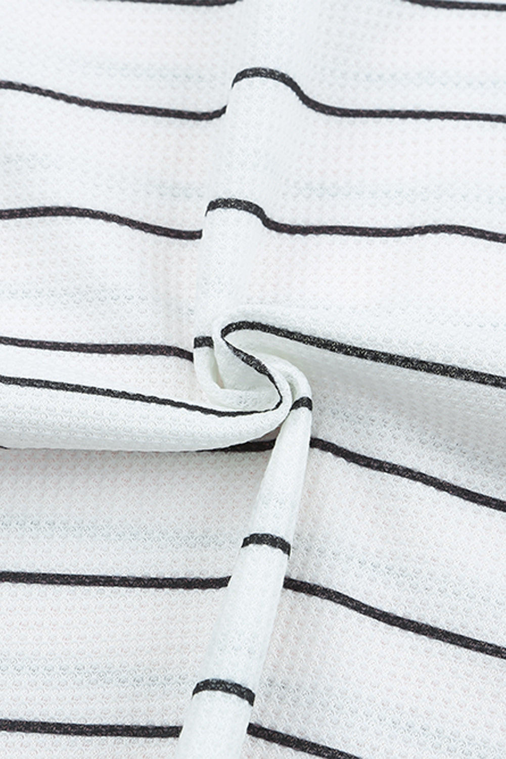 White Striped Colorblock Buttons T Shirt