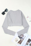 Long Sleeve Seamless Crop Smoke