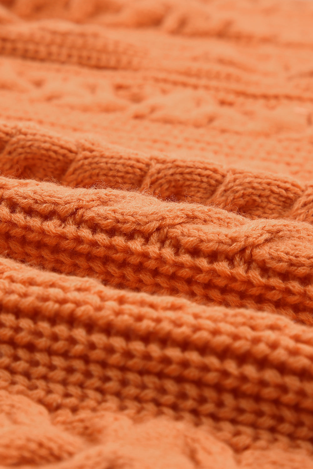 Cardigan orange ouvert sur le devant en grosse maille 