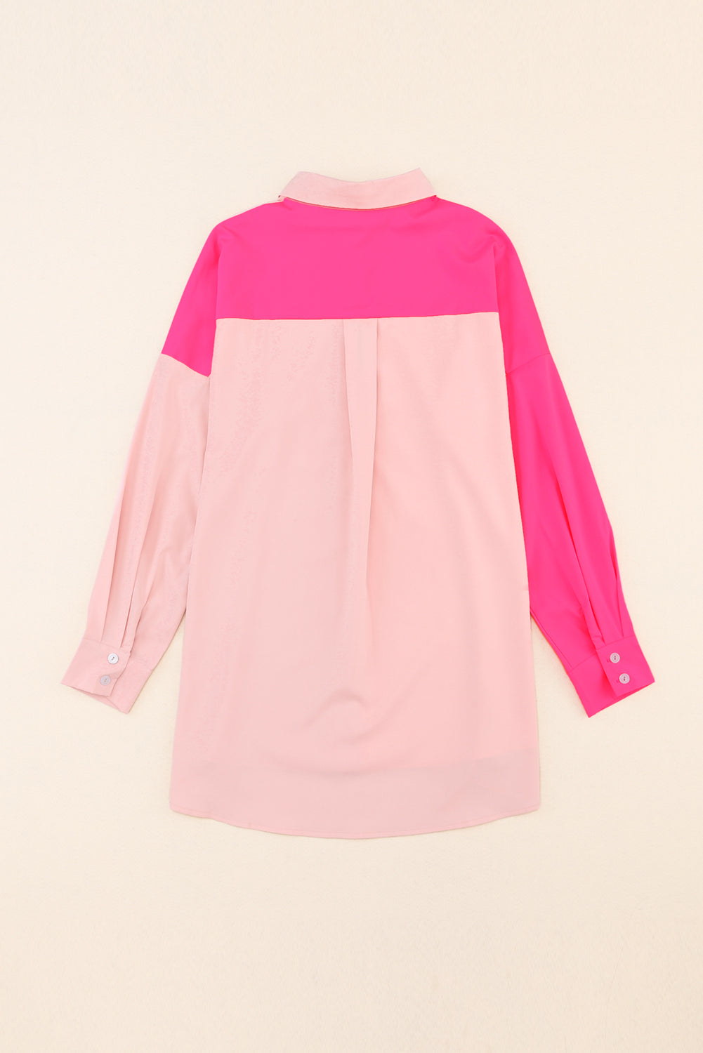 Color Block Patchwork Oversized Shirt