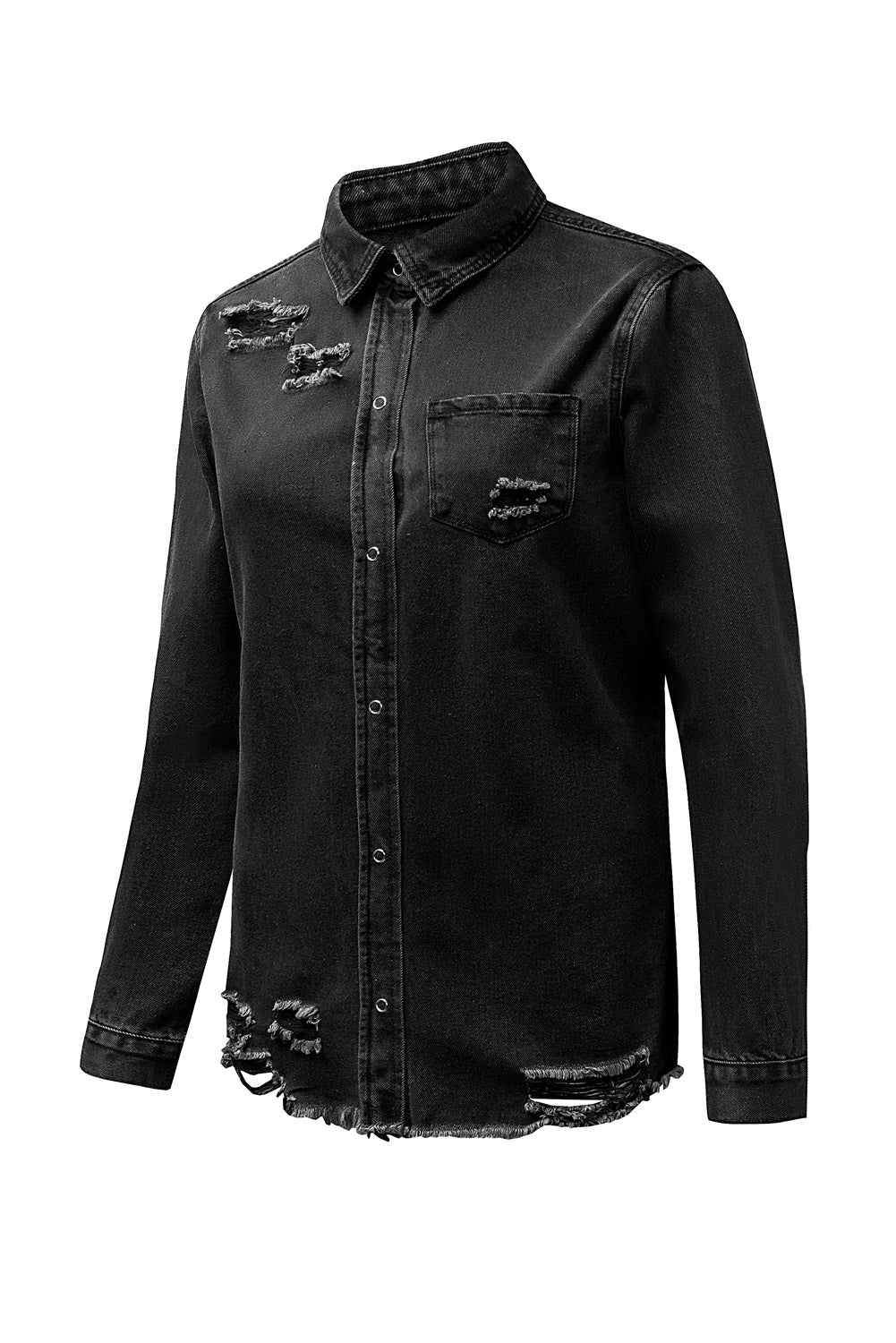 Veste en jean déchirée noire