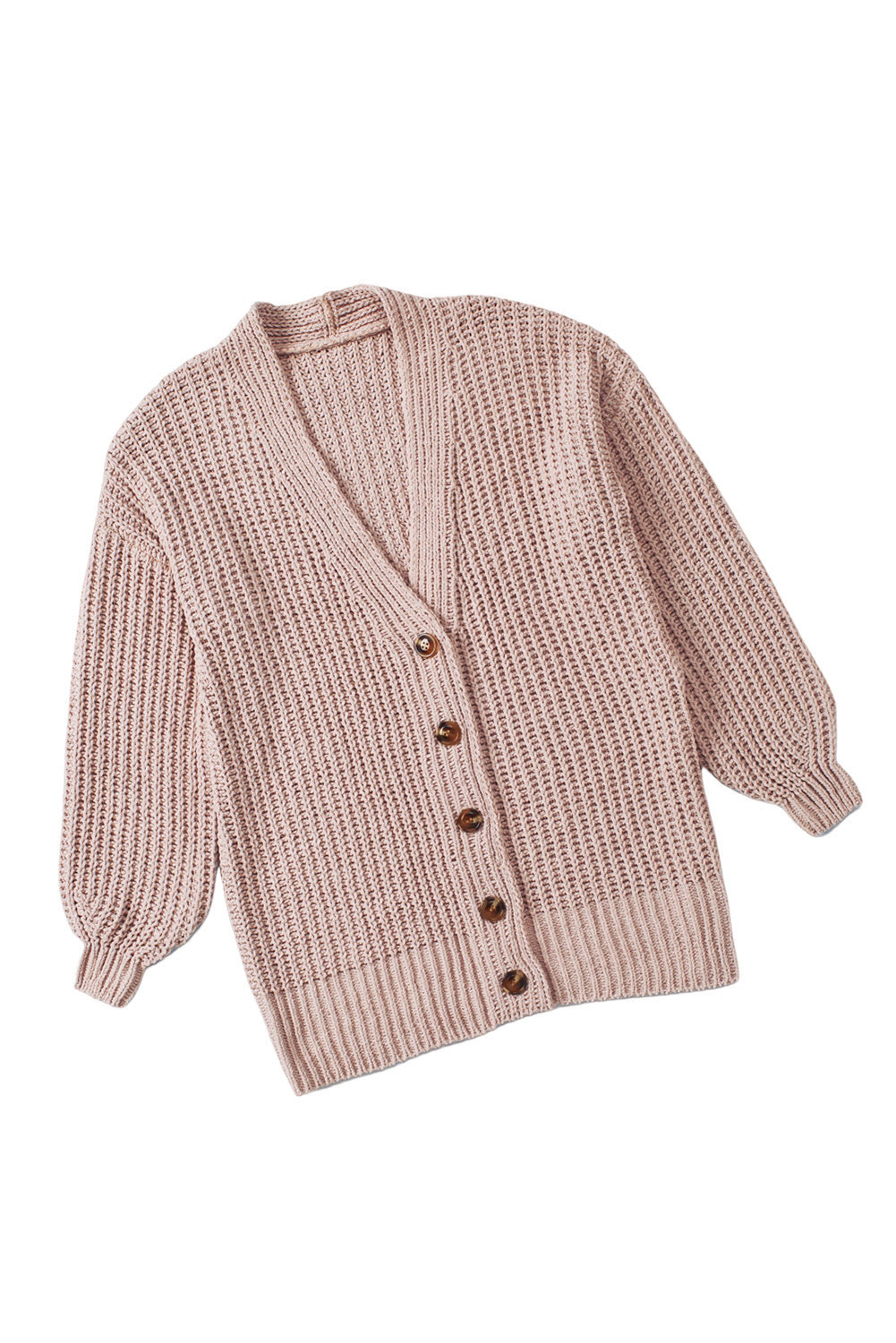 Buttoned Front Drop Shoulder Knitted Cardigan