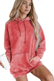 Mineral Wash Kangaroo Pocket Drawstring Pullover Hoodie