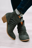 Criss Cross Slip-on Point Toe Heeled Boots