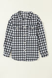 Plaid Print Chest Pockets Buttoned Tunic Shacket