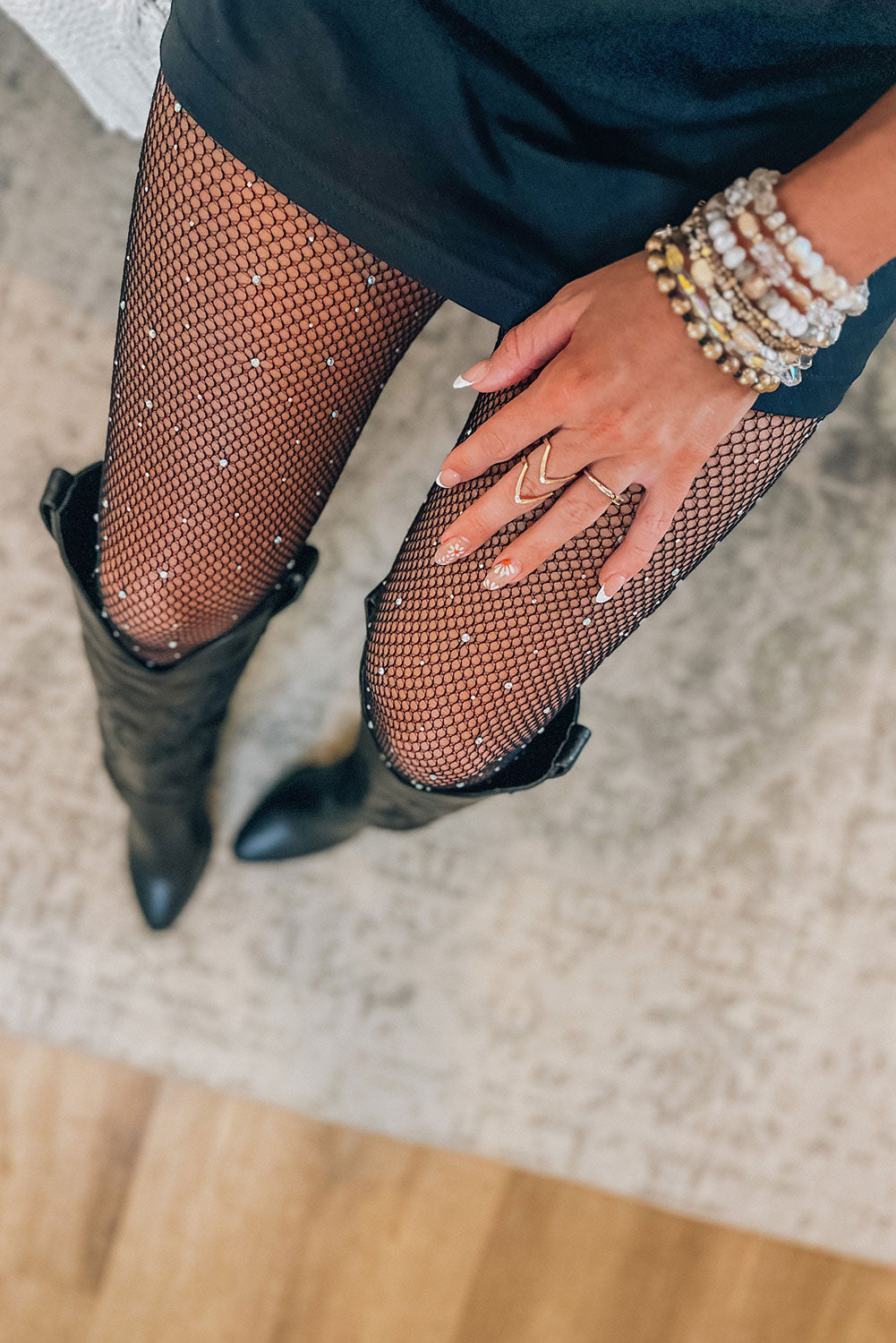 Sexy Rhinestone Fishnet Pantyhose