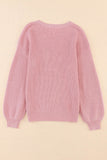 V Neck Drop Shoulder Knitted Sweater