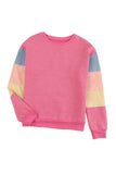 Colorblock Long Sleeve Pullover Sweatshirt