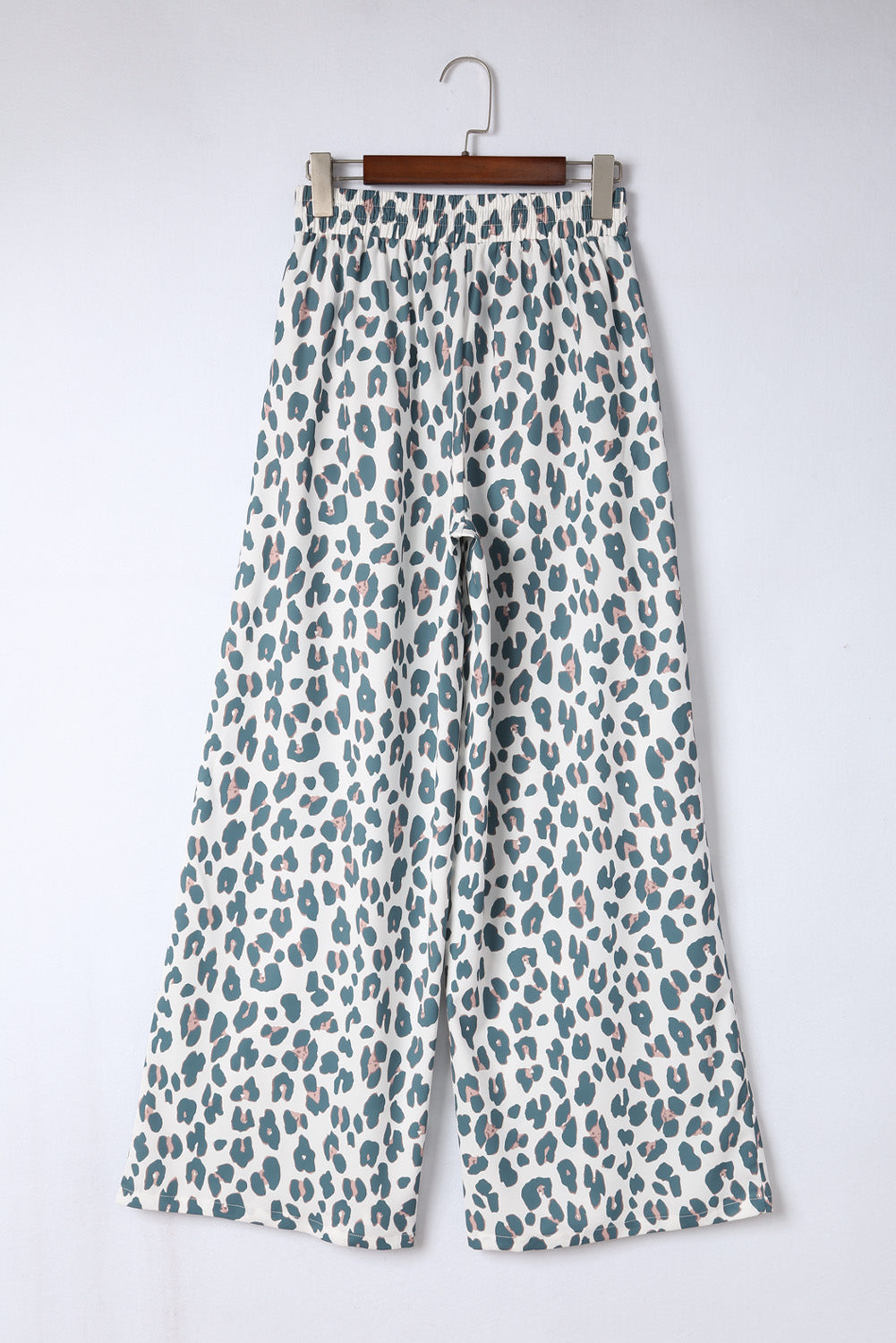 Leopard Print Pocketed Wide Leg Pants