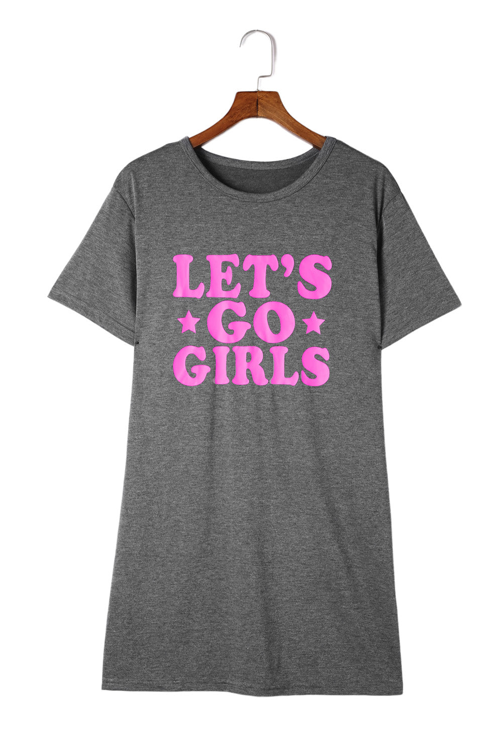 Robe t-shirt décontractée grise LET'S GO GIRLS