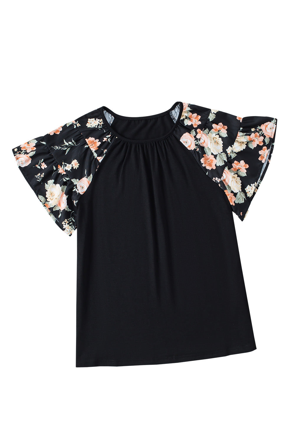 Tiered Floral Raglan Sleeve T Shirt