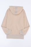 Khaki Thermal Waffle Knit Full Zipper Hooded Jacket