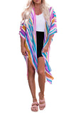 Striped Print Oversized Kimono