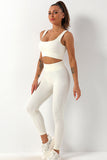 Solid Ribbed High Waist Tummy Control Yoga Pants