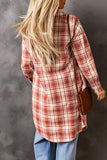 Plaid Print Button Long Shacket