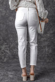 Jean skinny taille haute blanc déchiré et déchiré