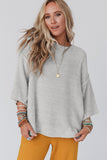 Slouchy Textured Knit Loose Sweater