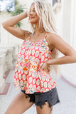 Bohemian Print Spaghetti Strap Flowy Tank Top