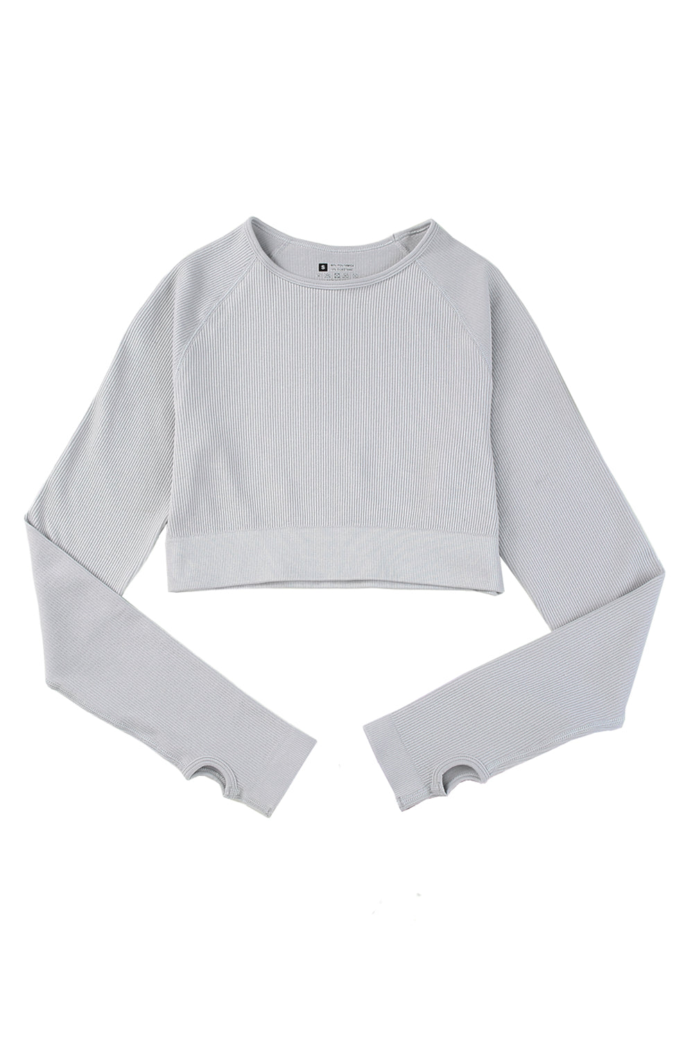 Long Sleeve Seamless Crop Smoke