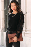 Sheer Lace Mesh Bishop Sleeve Top