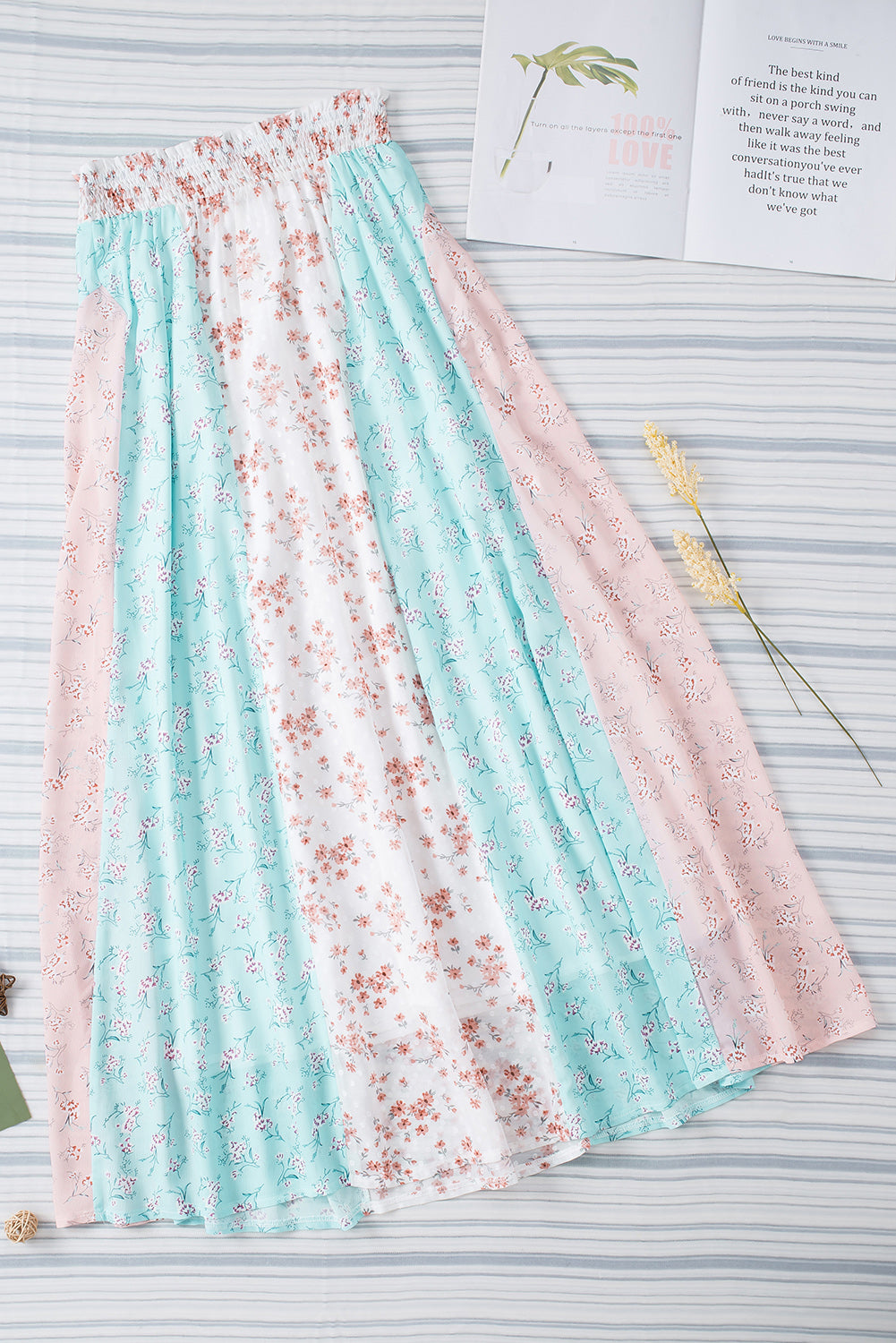 Multi Floral Print Maxi Skirt