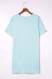 Side Pockets Short Sleeve Tunic Top