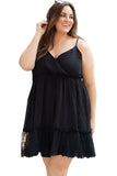 Lace Ruffle Hem Plus Size Flared Sundress