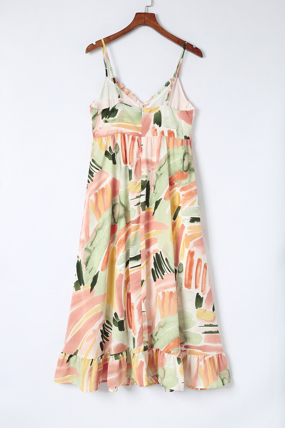 Spaghetti Straps Graffti Print Long Dress