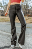 Skinny Leather Flared Pants