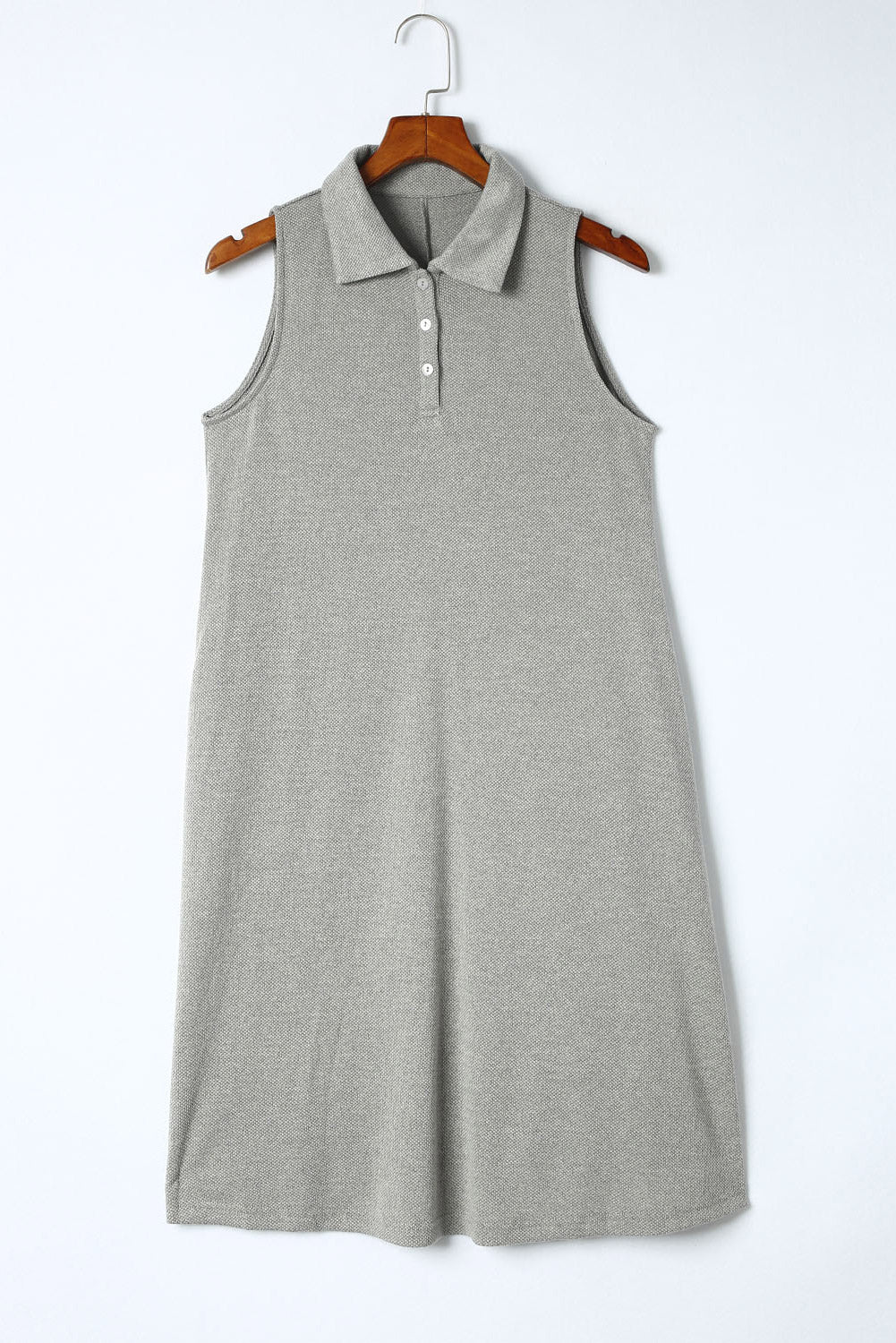 Button Collared Sleeveless Polo Dress