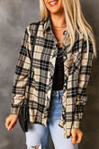 Plaid Pocket Buttoned Long Sleeve Shirt