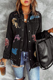 Black Ripped Denim Jacket