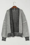 Gray Textured Knit Pocketed Duster Cardigan