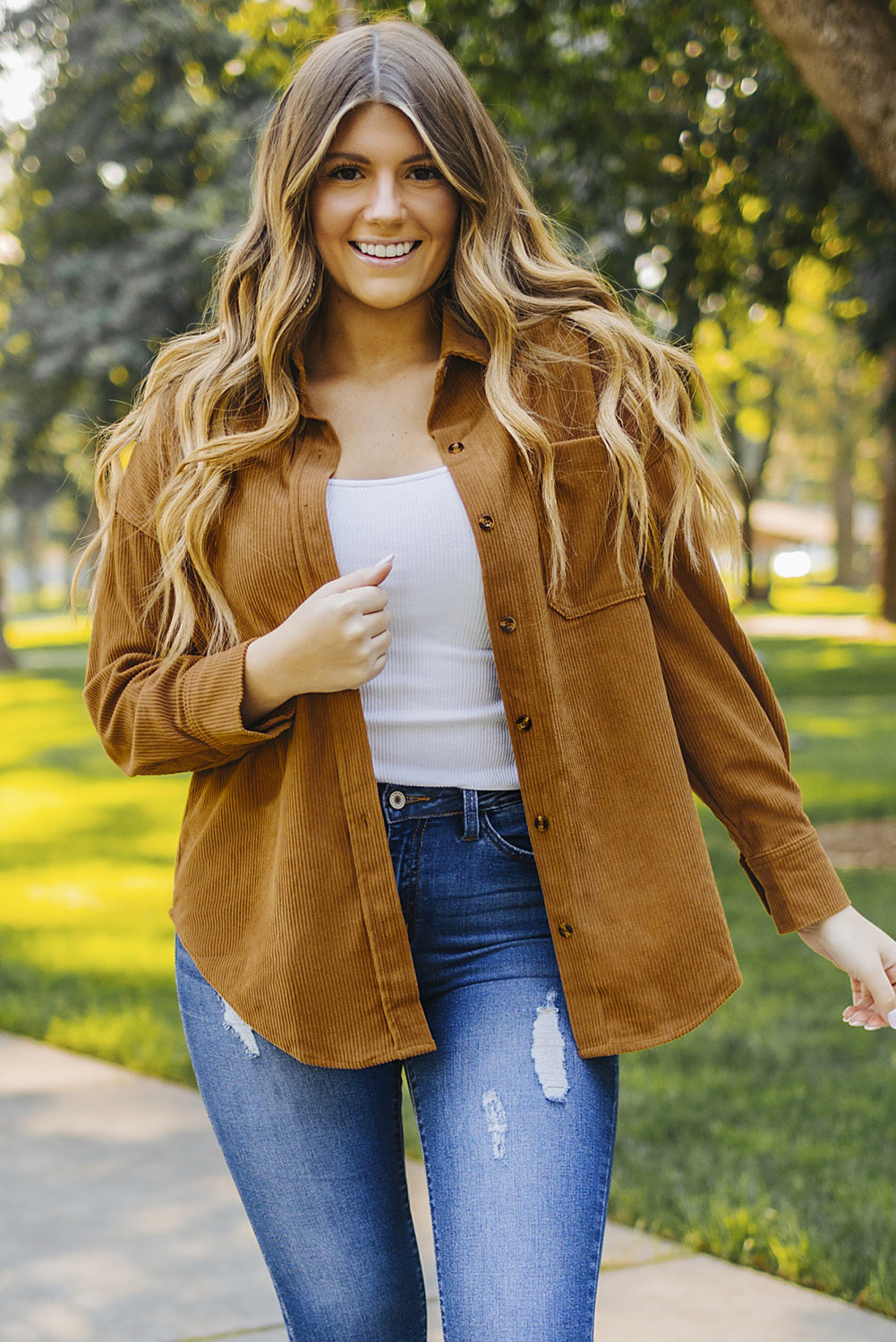 Corduroy Button Pocket Shirt