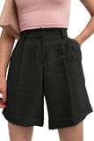 Casual Pocketed High Waist Bermuda Shorts