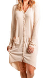 Selected Button Pocketed High Low Cardigan