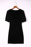 Round Neck Bubble Short Sleeve Dress