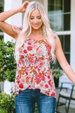 Flutter Floral Print Flowy Tank Top