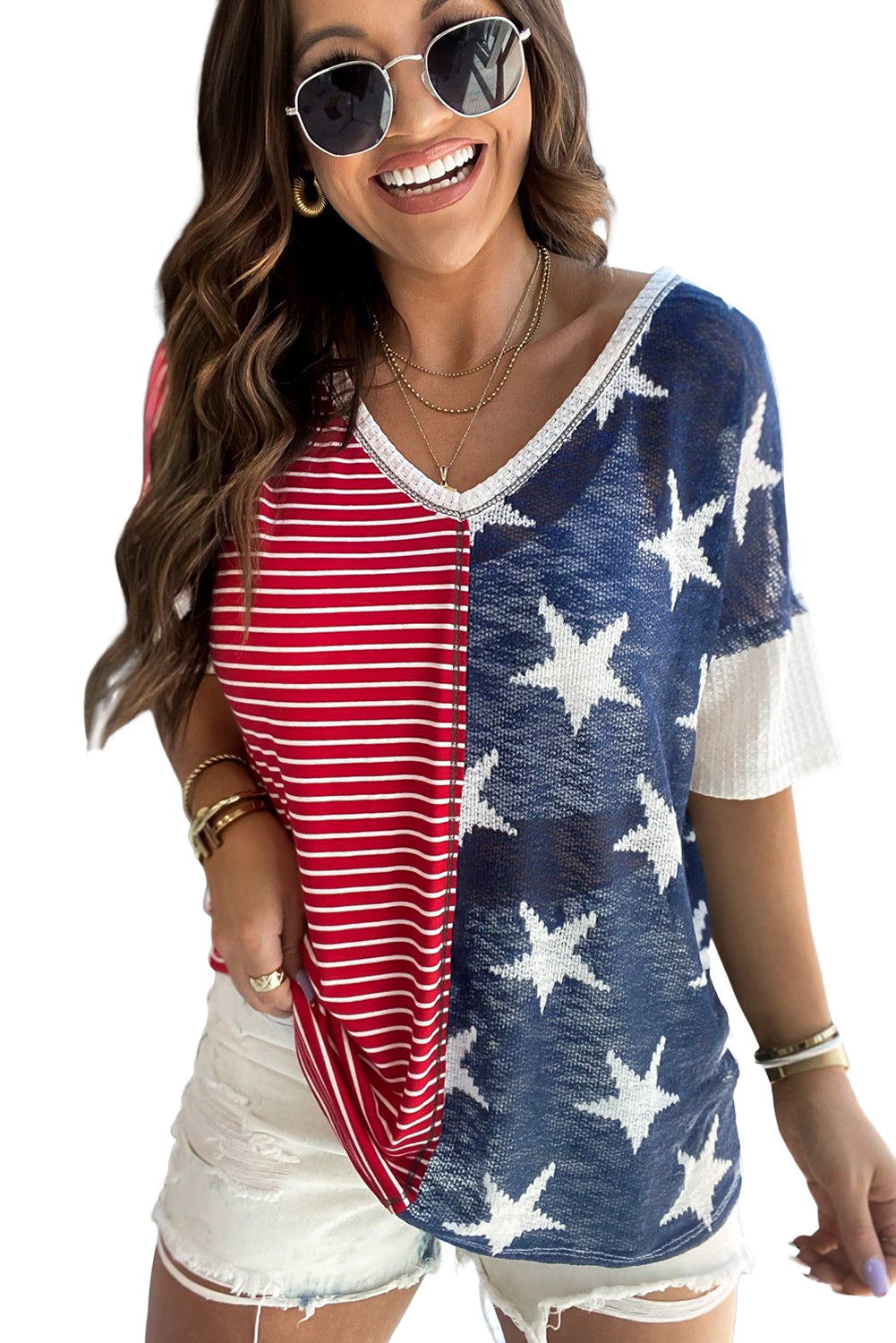 Red American Flag Stars and Stripes Tank Top