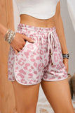 Casual Drawstring Leopard Shorts