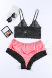 2pcs Lace Spaghetti Straps Lingerie Set