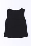 Plain Waffle Knit U Neck Tank Top