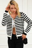 Contrast Striped Print Cardigan