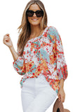 Blouse à imprimé floral à palettes multicolores 