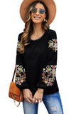 Floral Embroidery Long Sleeve Top